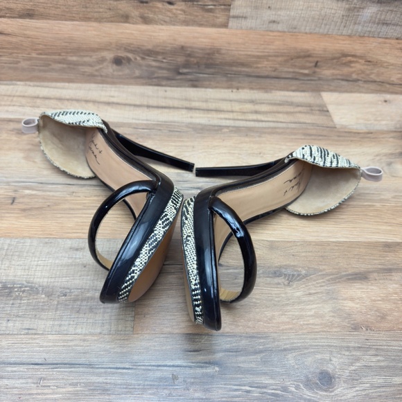 Badgley Mischka By mark James Women size 9.5 shoes Heels Black and Snake Print - Picture 6 of 9